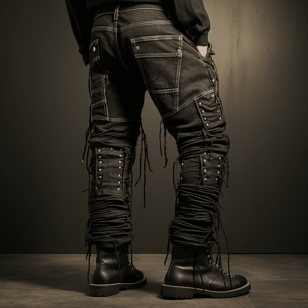 black stacked jeans