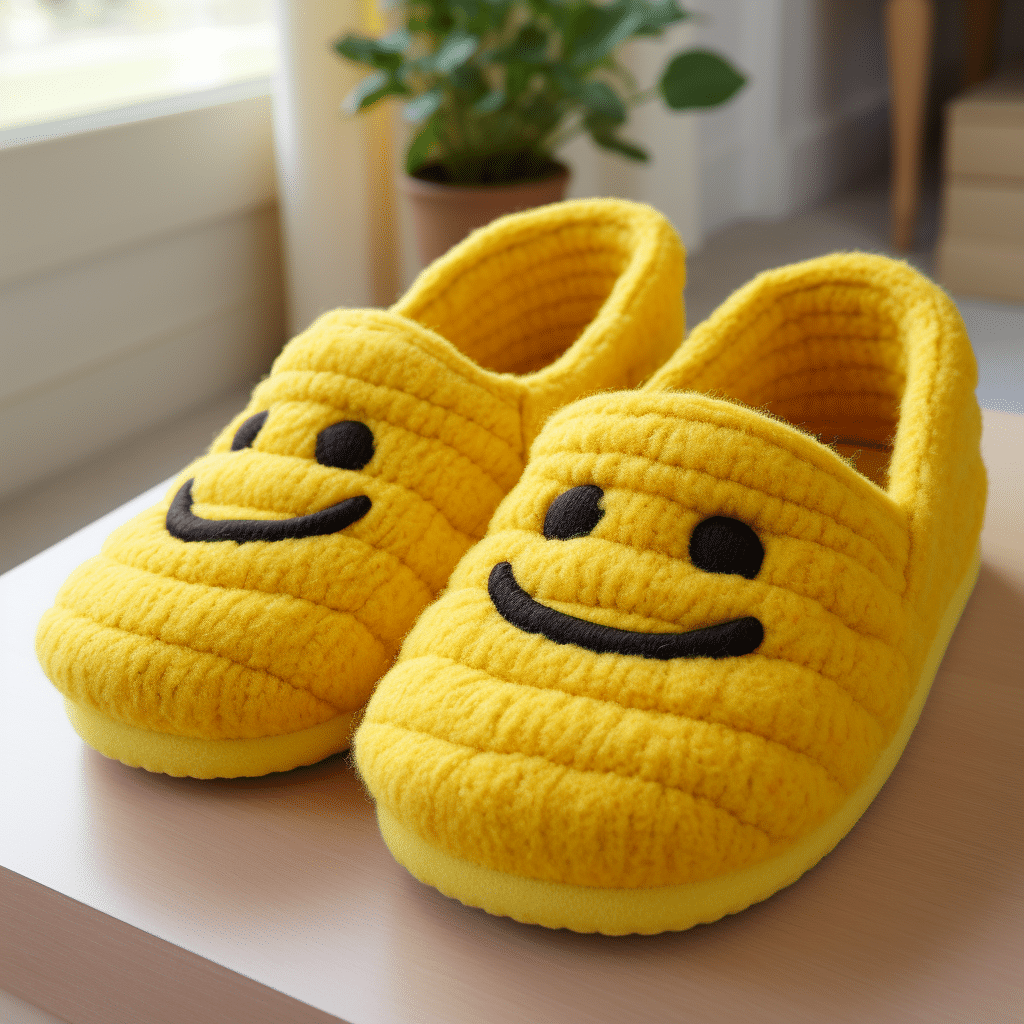 smiley face slippers