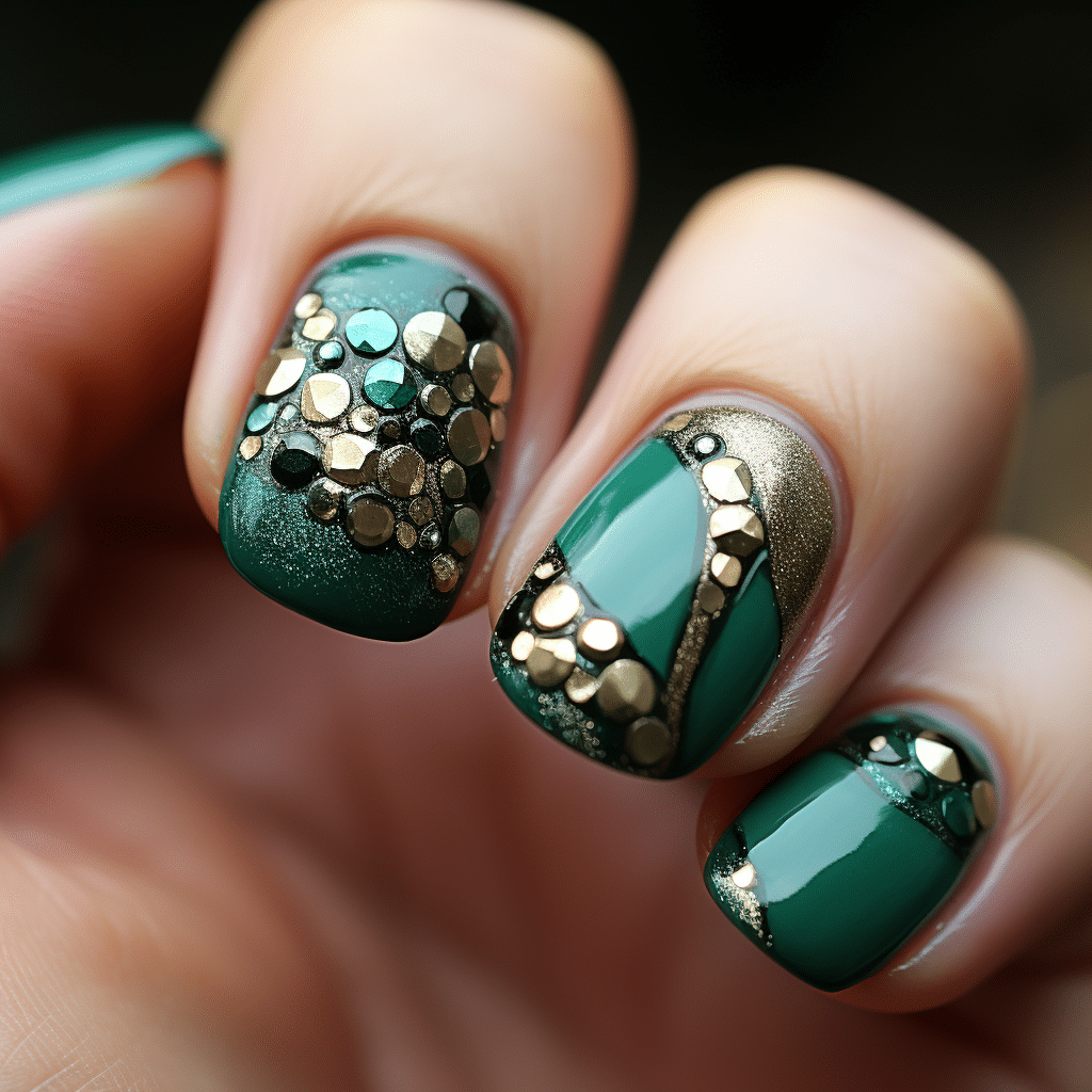 emerald green nails