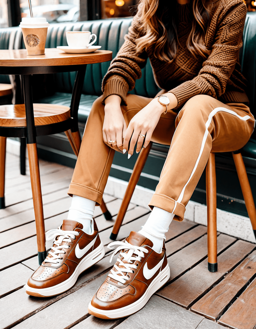 brown sneakers