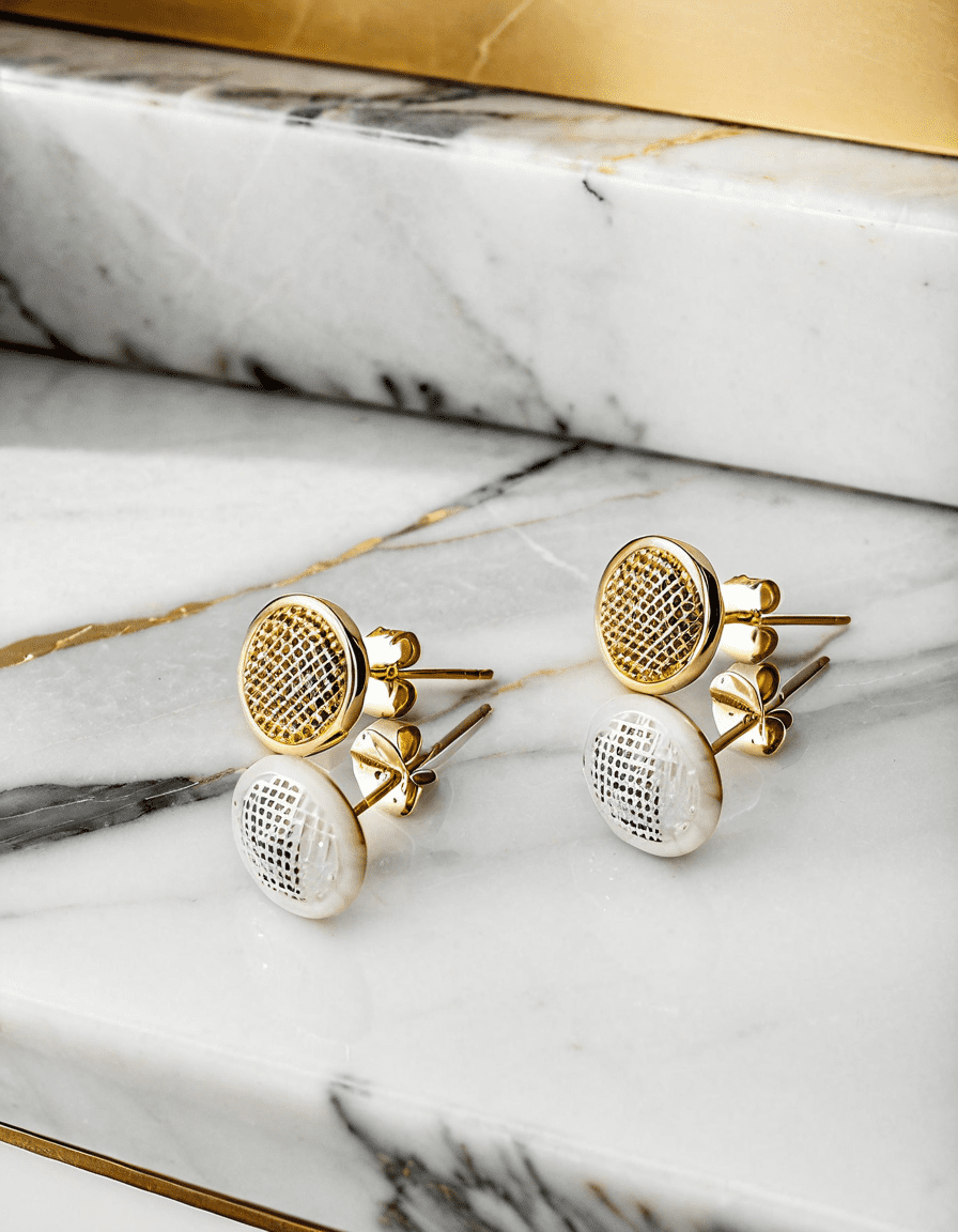 gold stud earrings