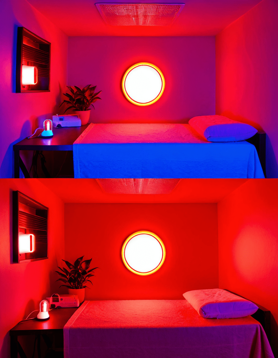 red light therapy before and after