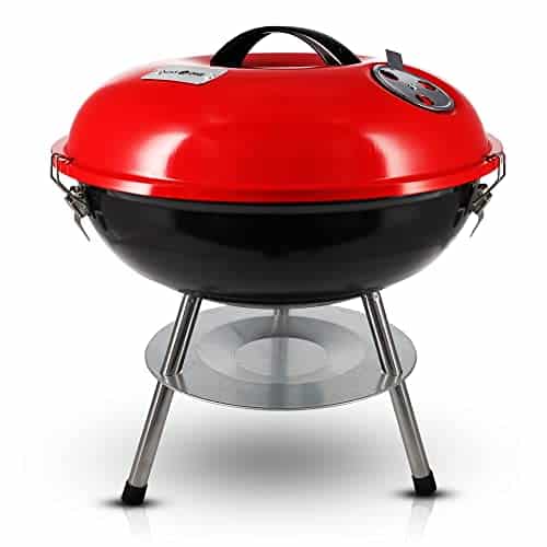 Gas One â inch Portable Barbecue Grill with Point Locking Lid for Heat Preservation â Dual Venting System â Small Charcoal Grill for Backyard, Camping, Boat