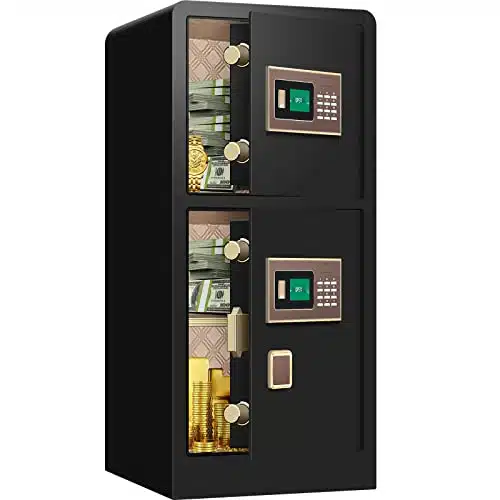 [New] Cu ft Extra Large Home Safe Fireproof Waterproof with Two Departments, Heavy Duty Anti Theft Digital Home Security Safe Box, Fireproof Safe for Home Business Office Valuables