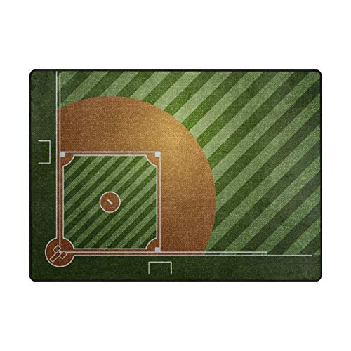 ALAZA Area Rugs xInches Baseball Field Non Skid Lightweight Rugs for Kids Playing Room Living Room Bedroom Floor Mats