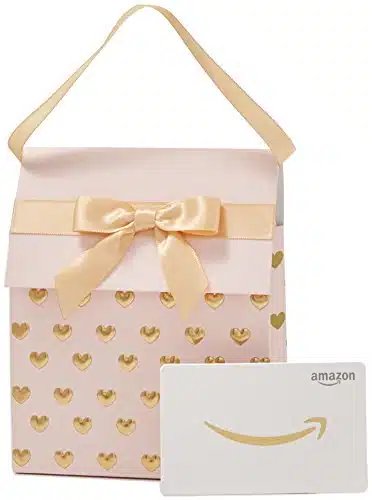 Amazon.com Gift Card in a Pink and Gold Gift Bag