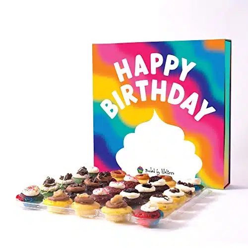 Baked by Melissa Cupcakes   Happy Birthday Gift Box   OG Original Greats Cupcakes   Assorted Bite Size Cupcakes, Includes Different Flavors (Count)