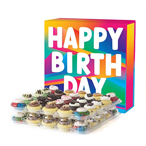 Baked by Melissa Cupcakes   Happy Birthday Gift Box   Vegan Cupcakes   Assorted Bite Size Vegan Cupcakes, Includes Different Flavors (Count)