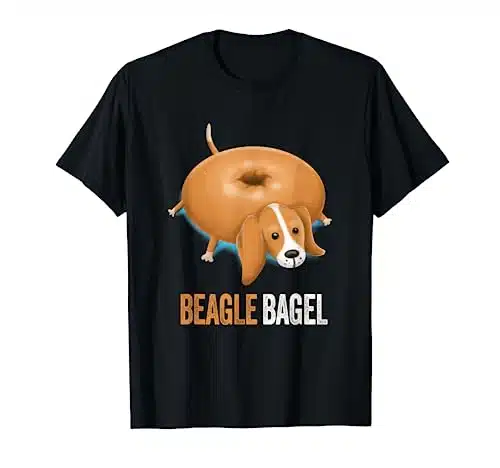 Beagle Dog Bagel Bread Pun Funny Animals T Shirt