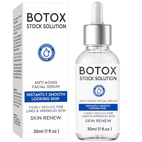 Botox Face Serum, Botox Stock Solution Facial Serum with Vitamin C & E, Instant Face Lift & Anti Aging Serum, Boost Skin Collagen, Reduce Fine Lines, Wrinkles, Plump Skin
