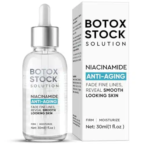 Botox Face Serum, Botox Stock Solution Facial Serum with Vitamin C & E, Instant Face Lift & Anti Aging Serum, Reduce Fine Lines, Wrinkles, Plump Skin, Boost Skin Collagen