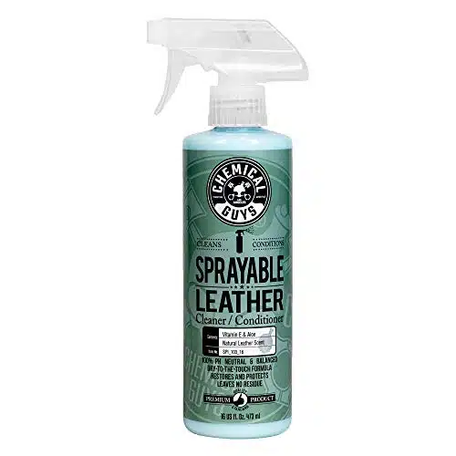 Chemical Guys SPI__Sprayable Leather Cleaner and Conditioner in One for Car Interiors, Apparel, and More (Works on Natural, Synthetic, Pleather, Faux Leather and More) Leather Scent, fl oz
