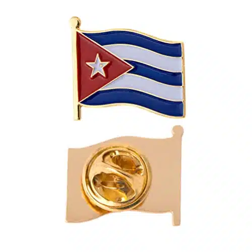 Cuba Lapel Pin Country Enamel Made of Metal Souvenir Hat Men Women Patriotic Cuban (Waving Flag Lapel Pin)
