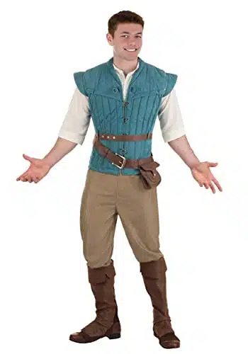 Disney's Tangled Adult Flynn Rider Premium Costume, Tangled Flynn Outfit for Men, Disney Halloween Costume and Cosplay Outfit X Large