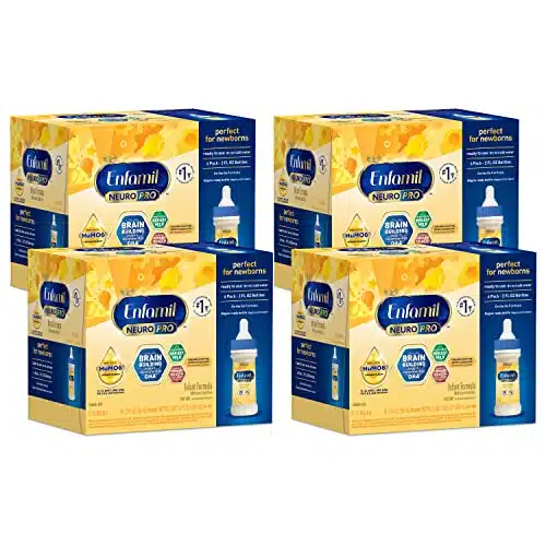 Enfamil NeuroPro Ready to Use Baby Formula, Ready to Feed, Brain and Immune Support with DHA, Iron and Prebiotics, Non GMO, Fl Oz Nursette Bottles (count) (Pack of ), Total bottles