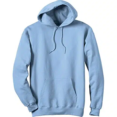 Hanes Men's Ultimate Cotton Heavyweight Pullover Hoodie Sweatshirt, Light Blue, Medium