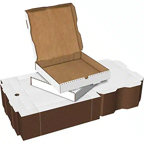 Here to There Packaging White Cardboard Pizza Boxes, Takeout Containers   x Pizza Box Size, Corrugated, Kraft â Pack