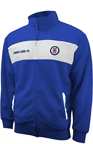 Icon Sports Federacion Mexicana de Futbol Asociacion Club Deportivo Social y Cultural   Cruz Azul Mens Centering Full Zip Track Jacket, Blue, Medium