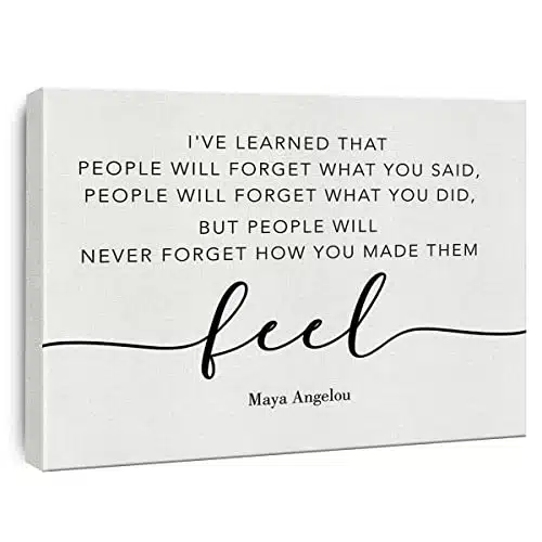 Inspirational Canvas Wall Art Maya Angelou Quote I've Learned That People Will Never Forget How You Made Them Feel Canvas Prints Framed Painting Artwork Home DÃ©cor
