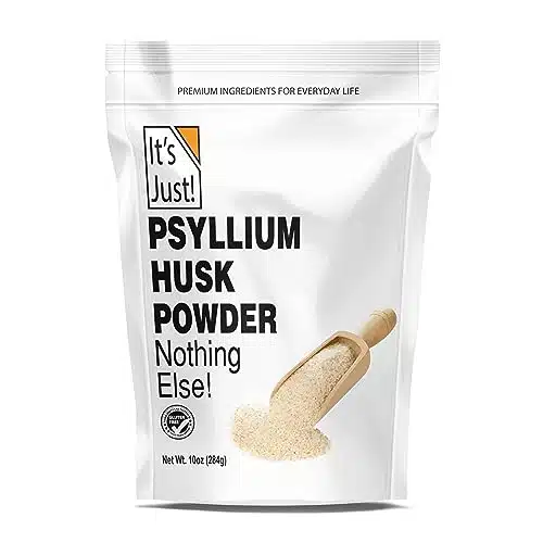 It's Just!   Psyllium Husk Powder, Easy Mixing Dietary Fiber, Cleanse Your Digestive System, Finely Ground Powder, Ideal for Keto Baking, Non GMO (Unflavored, oz (Pack of ))
