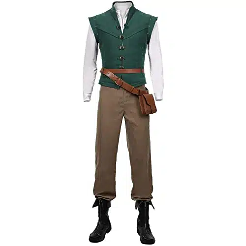 Kitty Euphemia Adult Flynn Rider Costume Halloween Cosplay Outfit Suit Set (Male S)