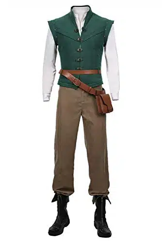 LANBOY Men Prince Flynn Rider Eugene Outfit Vest Shirt Pants Full Set Cosplay Costume