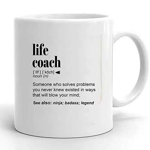 Life Coach Mentor Gift Mug for Women and Men, For Birthday, Appreciation, Thank You Gift, A Personalized Custom Name Coffee Mug