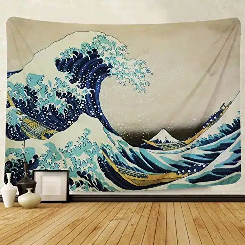 MARTINE MALL Tapestry Wall Hanging Tapestries The Great Wave Off Kanagawa Katsushika Hokusai Thirty six Views Mount Fuji Tapestry Wall Art (x )