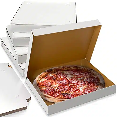 MT Products Extra Thin Paperboard White Clay Coated Pizza Box   Length x idth x Depth Lock Corner (Pieces) Perfect for Pizza Party   Made in the USA