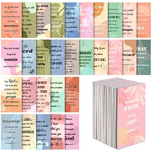 Maitys Pcs Prayer Cards for Women with Assorted Bible Verses Mini Scripture Inspirational Quote Christian Gifts Encouragement Cards for Students Friends (Bohemia)
