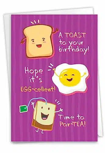 NobleWorks   Funny Happy Birthday Notecard   Humor Greeting Card with Envelope   Mixed Puns CBDG