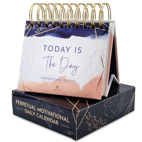 RYVE Motivational Calendar Daily Flip Calendar with Inspirational Quotes Inspirational Gifts for Women, Inspirational Desk Decor for Women, Office Decor for Women Desk, Office Gifts for Women
