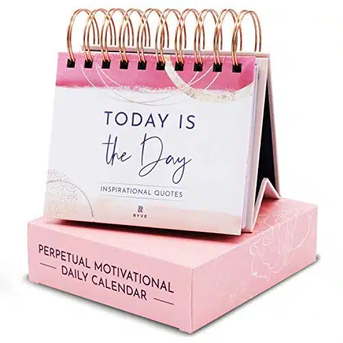RYVE Motivational Calendar   Daily Flip Calendar with Inspirational Quotes   Motivational Gifts for Women, Inspirational Desk Decor for Women, Office Decor for Women Desk, Office Gifts for Women