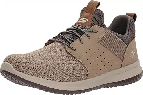 SKECHERS Men's Classic Fit Delson Camden Sneaker, Taupe, ide US