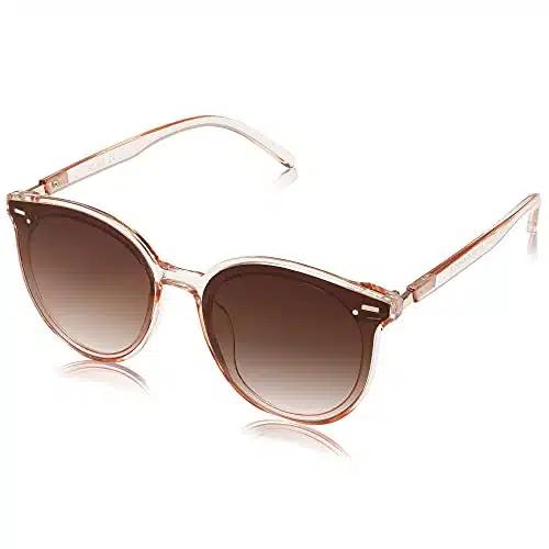 SOJOS Classic Round Sunglasses for Women Men Retro Vintage Shades Large Plastic Frame Sunnies SJwith Crystal Brown FrameBrown Lens