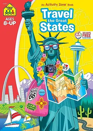 School Zone   Travel the Great States Workbook   Pages, Ages and Up, Geography, Maps, United States, and More (School Zone Activity ZoneÂ® Workbook Series)