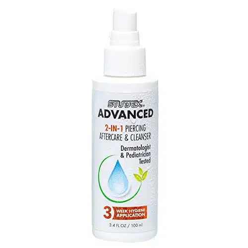 Studex Advanced in Piercing Aftercare & Cleanser â Hypochlorous Spray for Body and Ear Piercing, Hypoallergenic Formula for Sensitive Skin (oz)