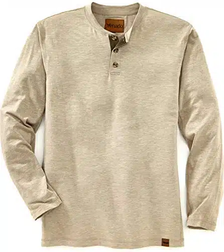 Venado Long Sleeve Shirts for Men â Flex Henley Shirts for Men Outdoor Wear (X Large, Oatmeal)