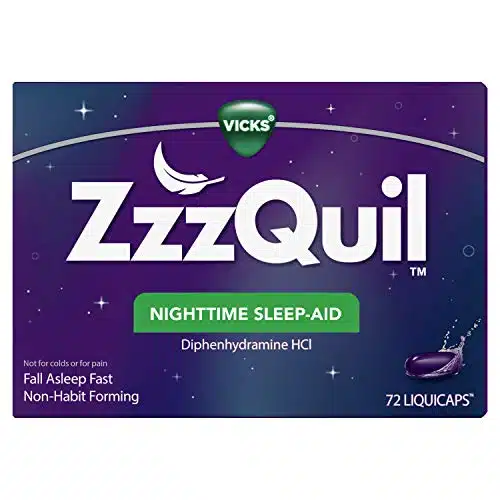 ZzzQuil, Nighttime Sleep Aid LiquiCaps, mg Diphenhydramine HCl, No.Sleep Aid Brand, Non Habit Forming, Wake Refreshed, LiquiCaps
