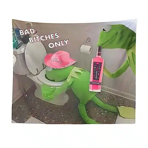Aertemisi '' x '' Bad Bitches Only, Ker mit Sipping Pink Whitney, Funny Meme Tapestry & Wall Hanging for Home Bedroom Living Room College Dorm Decor cm x cm