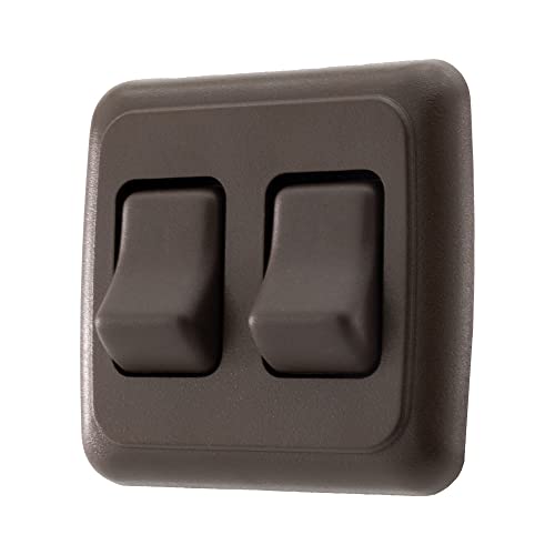 American Technology Components Double SPST On Off Switch with Bezel, Volt, for RV, Trailer, Camper (Brown)