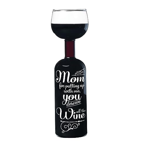 BigMouth Inc. Original Wine Bottle Glass   Mom, for putting up with me, you deserve all the Wine, Large Wine Glass, mL