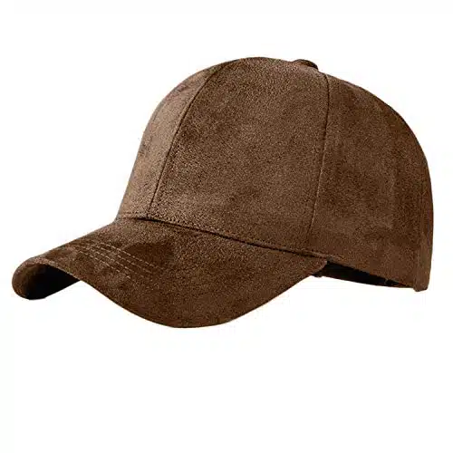 Classic Faux Leather Suede Baseball Cap Corduroy Dad Caps Adjustable Casual Low Profile Dad Hat Brown