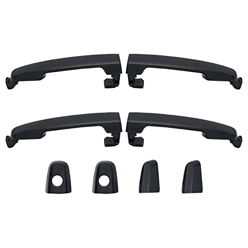 DEAL AUTO ELECTRIC PARTS pcs Complete Left+Right Front+Rear Side Smooth Black Exterior Door Handles Compatible With Matrix Corolla Camry Highlander RAVPrius Vibe ESESxA xB xD Yaris