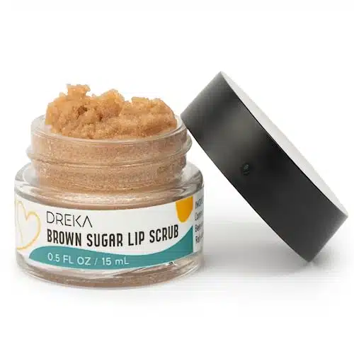 DREKA Brown Sugar Lip Scrub .Oz, Lip Exfoliator and Moisturizer for Dry Chapped Lips