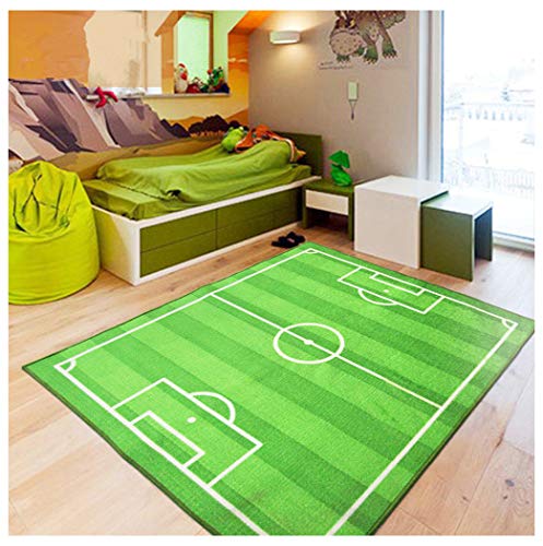 FUNS Soccer Field Kids Play Area Rug, Football Field Carpet, Play Mat for Boys Girls, Home Decor, Sports Theme Room