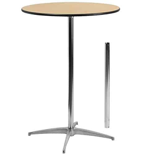 Flash Furniture Lars '' Round Wood Cocktail Table with '' and '' Columns, Natural