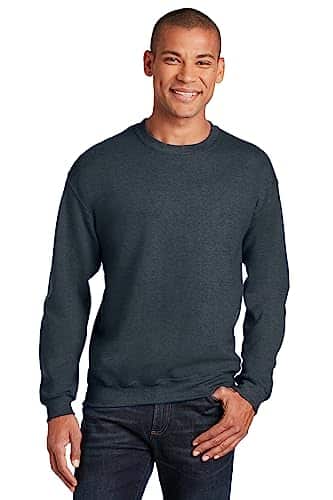 Gildan Activewear Crewneck Sweatshirt, S, Dark Heather