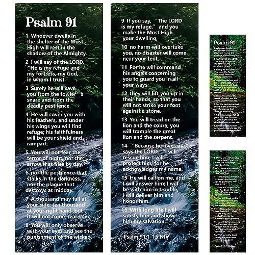 Gueevin Pcs Psalm Bookmarks Christian Bookmarks with Bible Verse Quotes Religious Bookmarks About Protection for Christian Gift Men Women Kids, Military, Firefighters, EMS Paramedics, Policemen