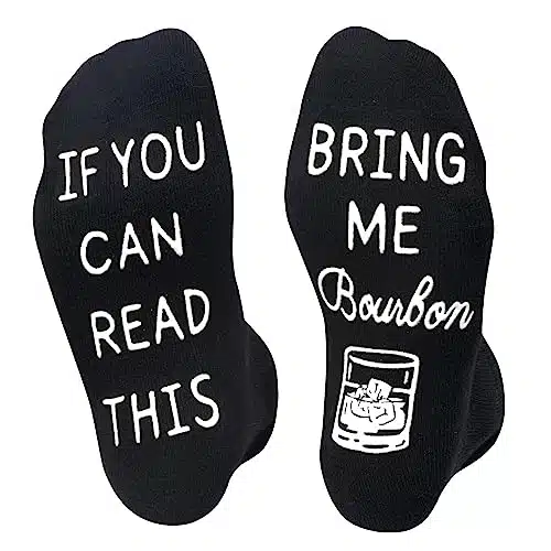 HAPPYPOP Funny Crazy Silly Socks for Men Women Cool Bourbon Gifts for Men Women, Gifts for The Bourbon Lover, Funny Drinking Gifts
